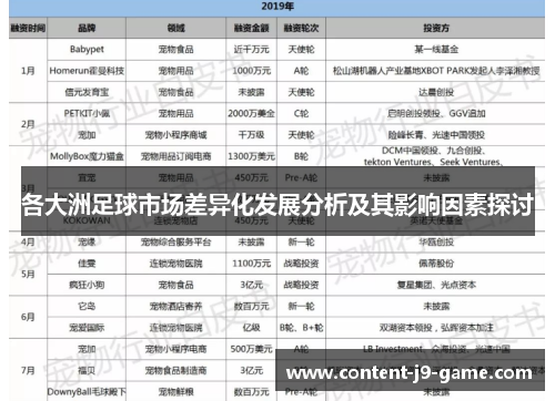 各大洲足球市场差异化发展分析及其影响因素探讨 各大洲足球市场差异化发展分析及其影响因素探讨