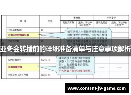 亚冬会转播前的详细准备清单与注意事项解析 亚冬会转播前的详细准备清单与注意事项解析