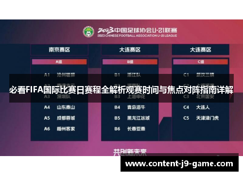 必看FIFA国际比赛日赛程全解析观赛时间与焦点对阵指南详解