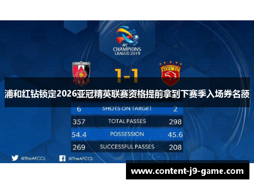 浦和红钻锁定2026亚冠精英联赛资格提前拿到下赛季入场券名额